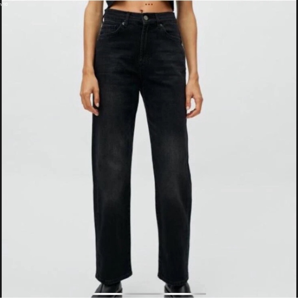 BDG Cowboy Jeans. Black Stretch Denim Straight Leg High Rise
